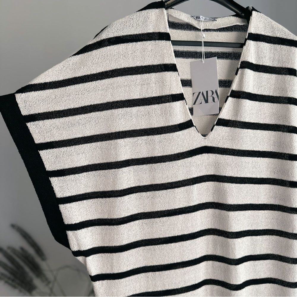 Zara Knit Striped Rustic Dress New - Picture 4 of 4